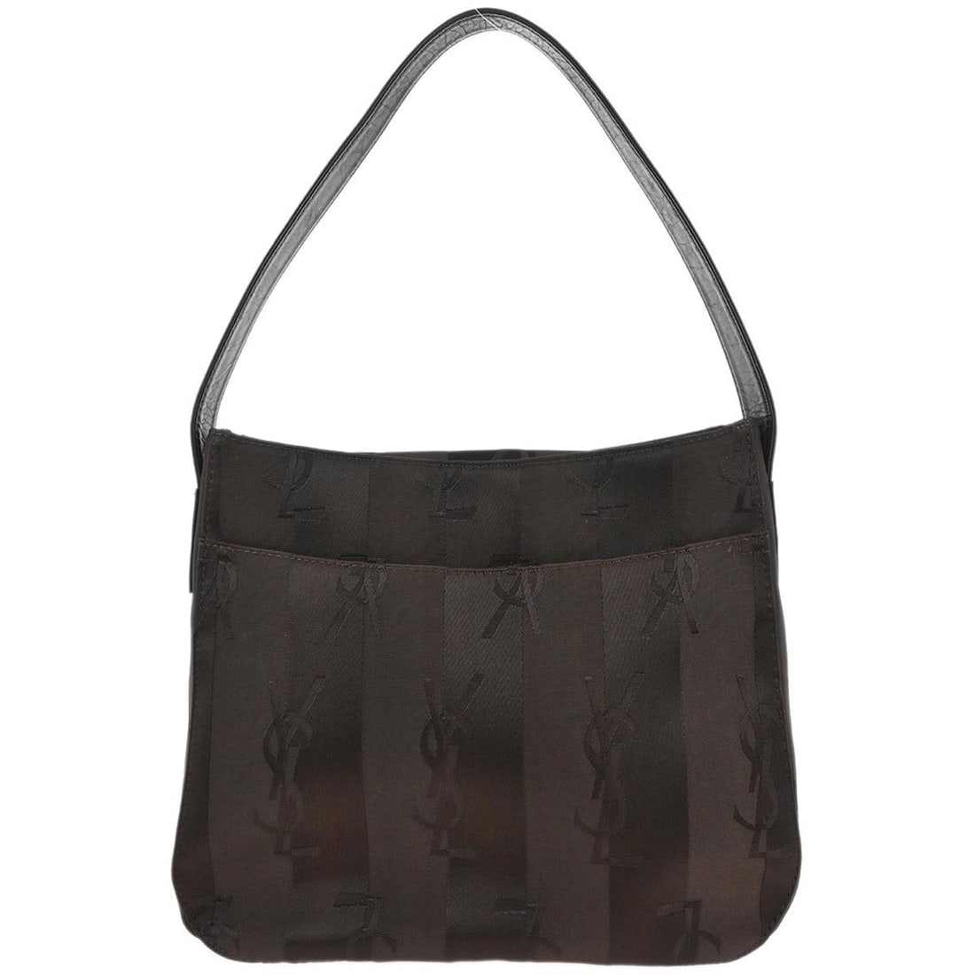 Yves Saint Laurent Brown Nylon Top Handle Handbag: Yves Saint Laurent Brown Nylon Top Handle Handbag This Yves Saint Laurent handbag combines style and practicality, crafted from durable brown nylon. Perfect for casual outings, its medium size offers