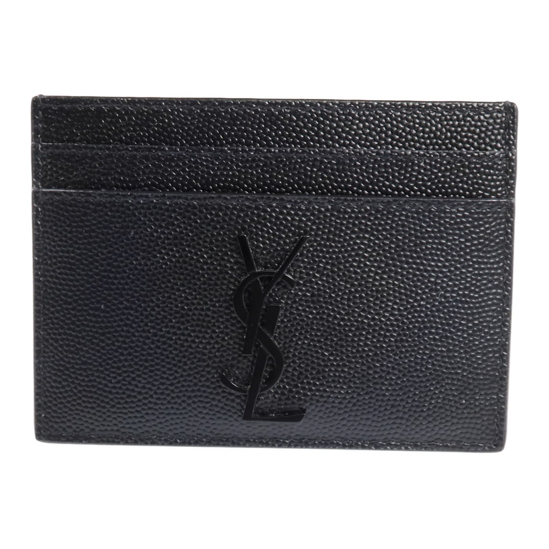 Yves Saint Laurent Black Calfskin Card Case Wallet: Yves Saint Laurent Black Calfskin Card Case Wallet This Saint Laurent card case is crafted from black calfskin leather and features a sleek, minimalist design. Made in France, it offers a refined acce