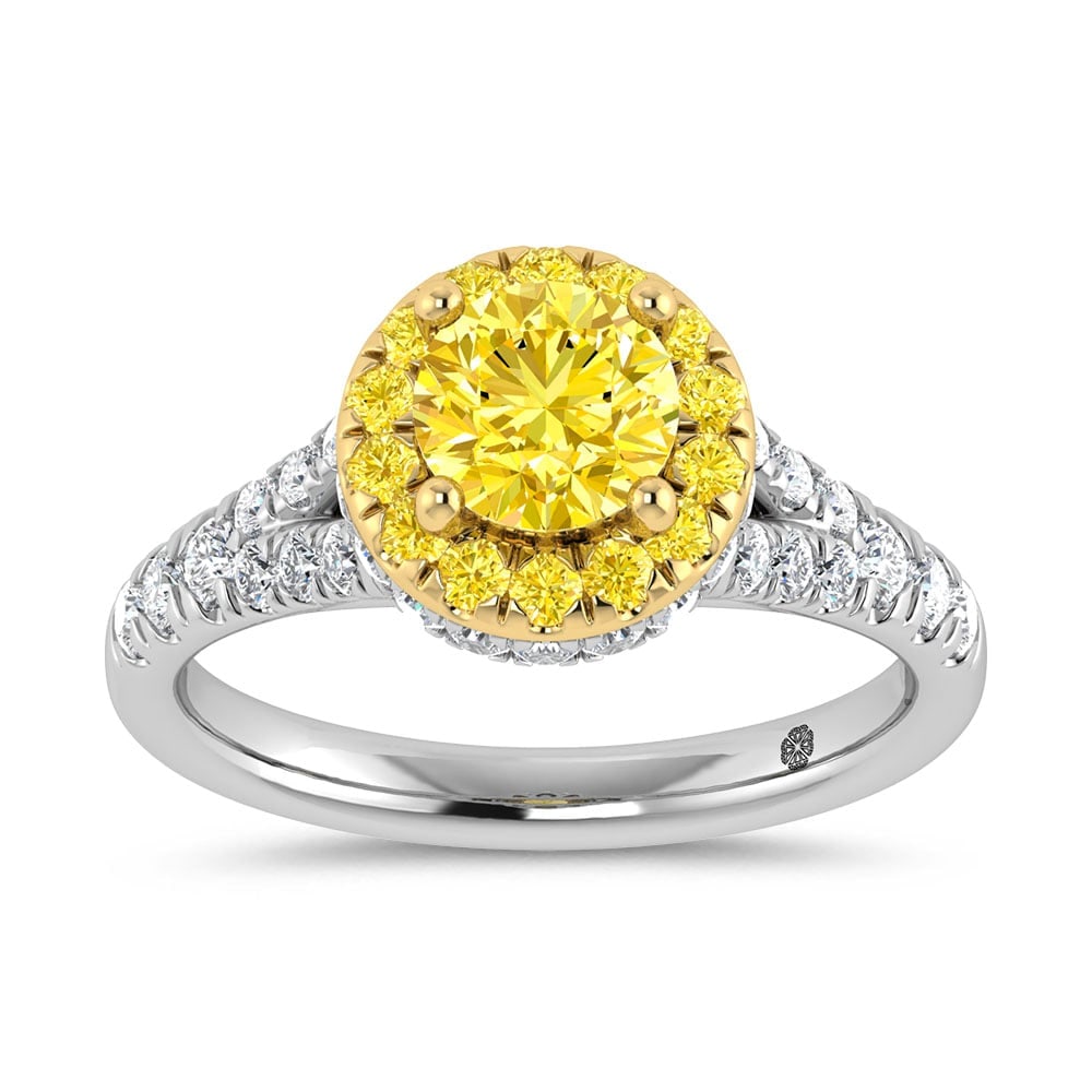 14K White Gold Lab Grown Radiant Shape Pink Diamond 2 1/2 Ct.Tw. Engagement Ring (1 of 4)