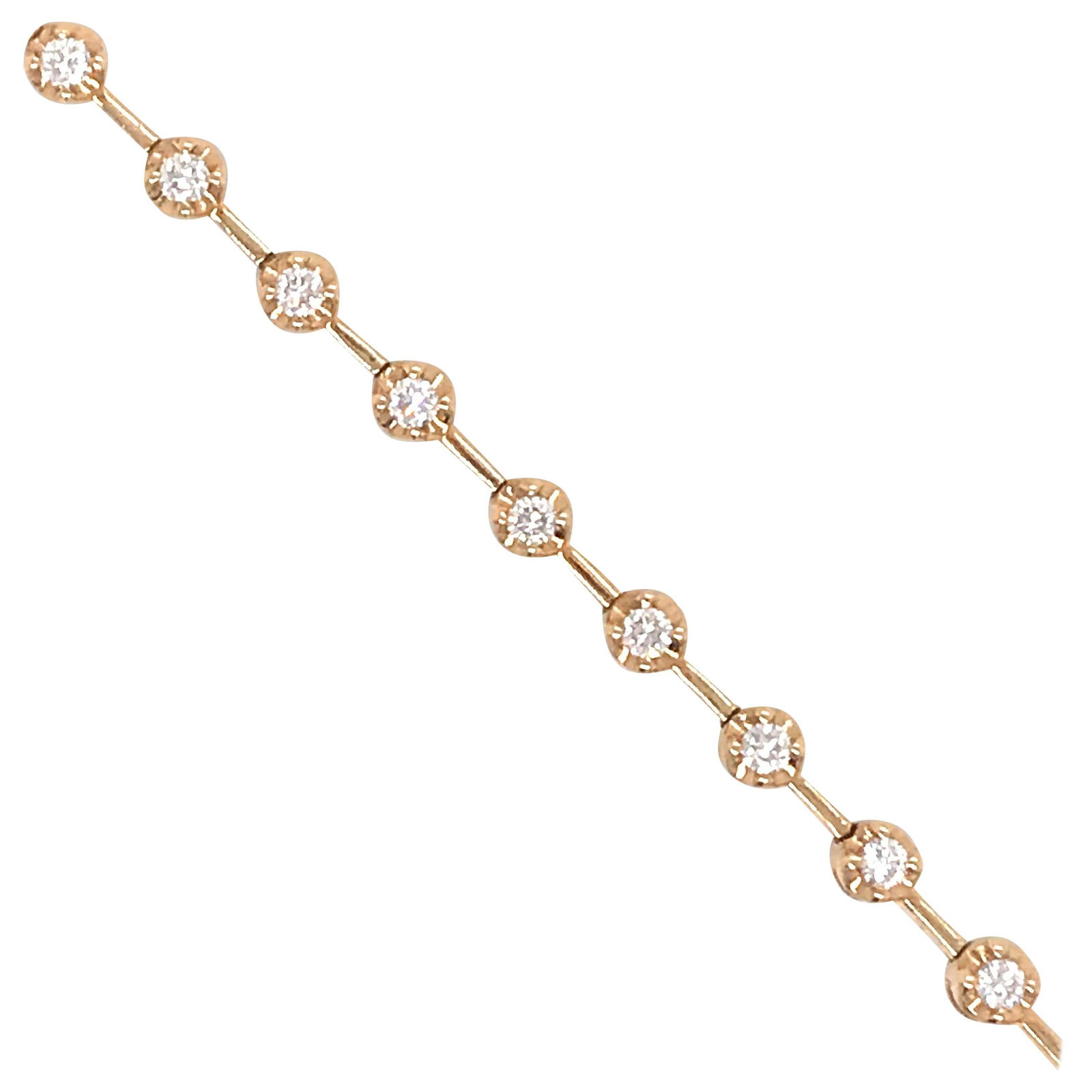 Harbor Diamonds 18K Yellow Gold Floral Tennis Bracelet 0.91 Carat Diamonds (1 of 5)