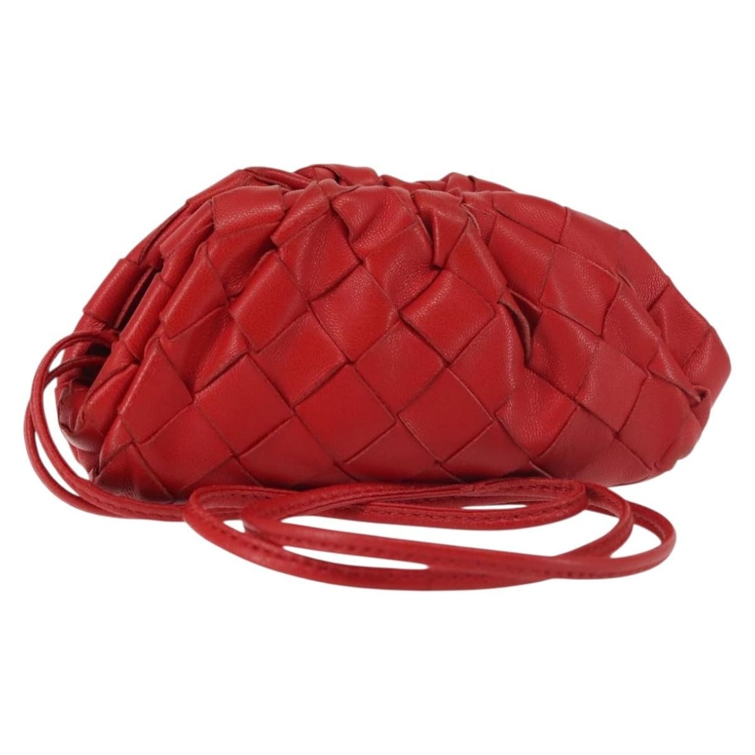 Bottega Veneta Intrecciato Red Leather Shoulder Bag Made in Italy (1 of 16)