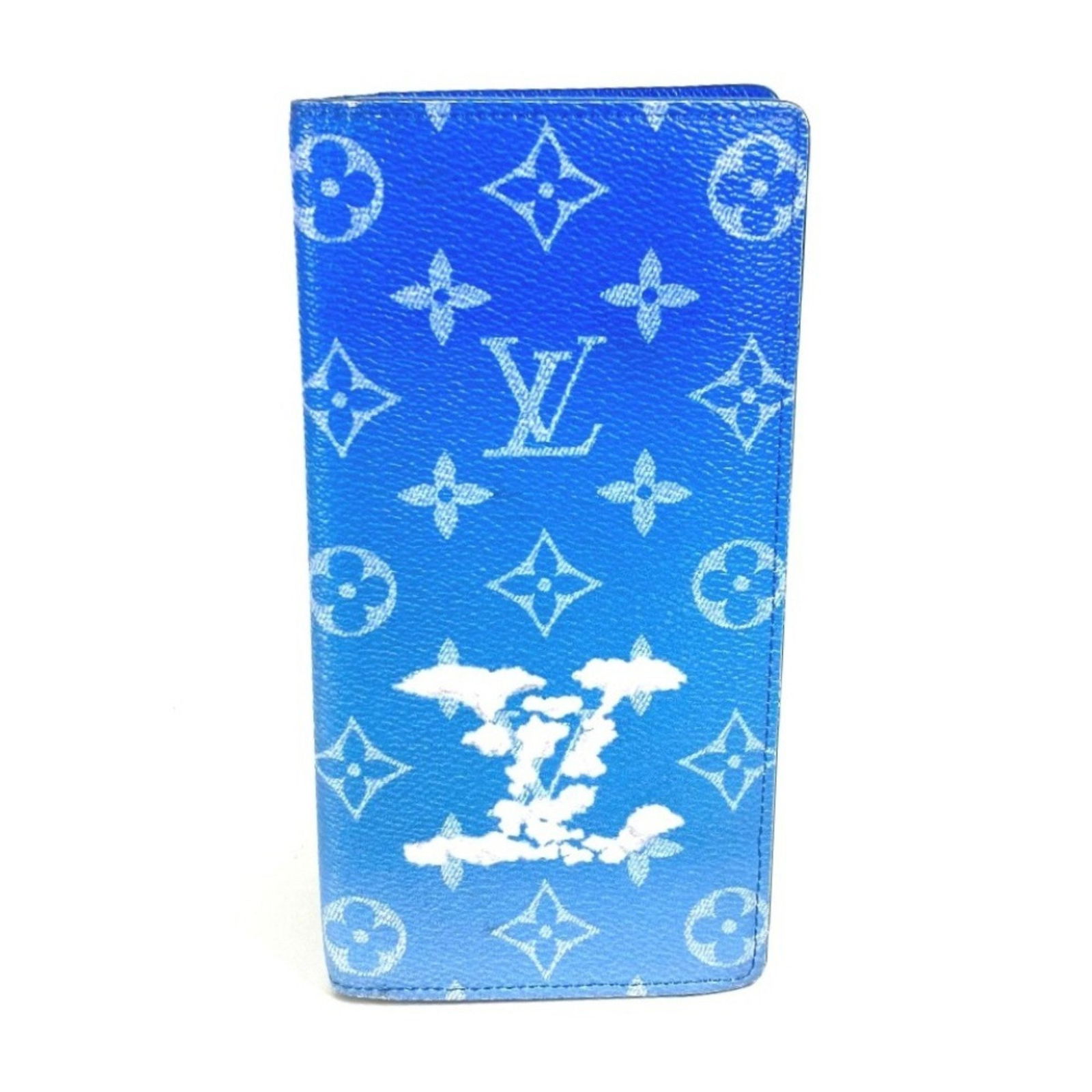 Blue Canvas Louis Vuitton Brazza Wallet from France: Blue Canvas Louis Vuitton Brazza Wallet from France This Louis Vuitton Brazza wallet features a blue canvas exterior and is designed for unisex use. Crafted in France, it offers a stylish and function