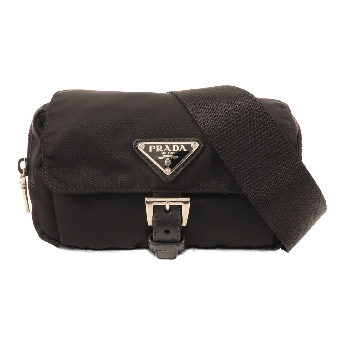 Prada Black Nylon Waist Belt Bag with Silver Hardware (1 of 14)