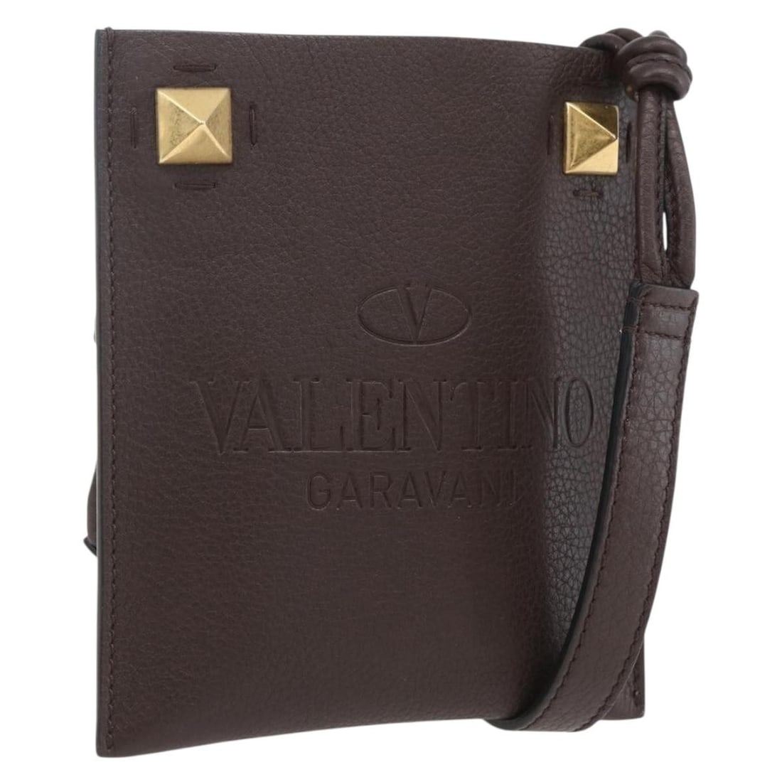 Valentino Brown Leather Shoulder Bag with Gold Accents and Dust Bag: Valentino Brown Leather Shoulder Bag with Gold Accents and Dust Bag This Valentino shoulder bag features brown leather accented with gold-tone details. Crafted in Italy, the bag offers a compact desig