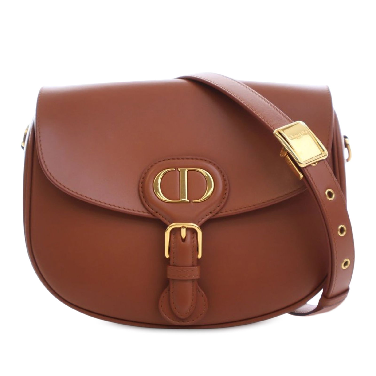 Dior Bobby Medium Brown Leather Crossbody Bag with Flap and Strap: Dior Bobby Medium Brown Leather Crossbody Bag with Flap and Strap This Dior Medium Leather Bobby Crossbody bag is crafted from brown leather and features a detachable and adjustable flat leather shoul