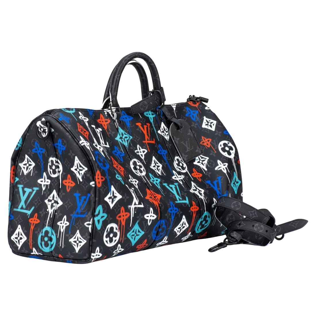 Louis Vuitton Keepall 50 2WAY Limited Edition Graffiti Travel Bag: Louis Vuitton Keepall 50 2WAY Limited Edition Graffiti Travel Bag Introducing the Louis Vuitton Keepall 50 2WAY, a limited edition travel bag that combines luxury with a contemporary flair. This styli