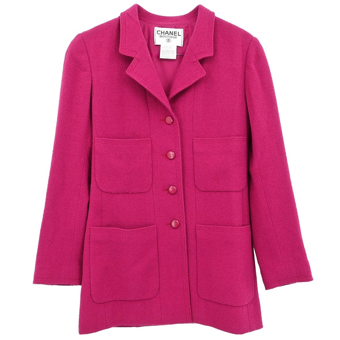 Chanel Vintage Pink Single Breasted Jacket #38 Collared Style (1 of 10)