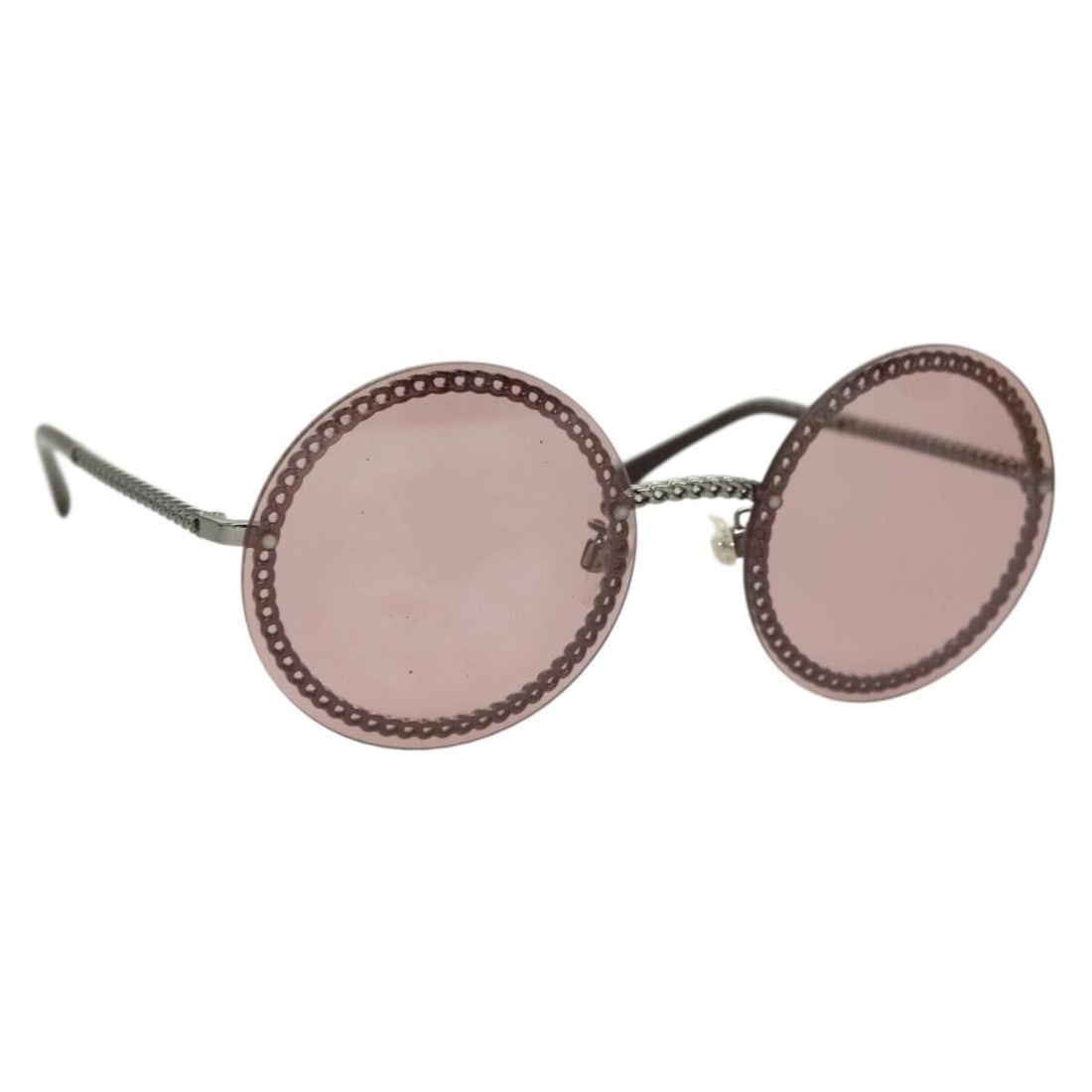 CHANEL Purple Metal Sunglasses Authentic Italy 128816V (1 of 10)