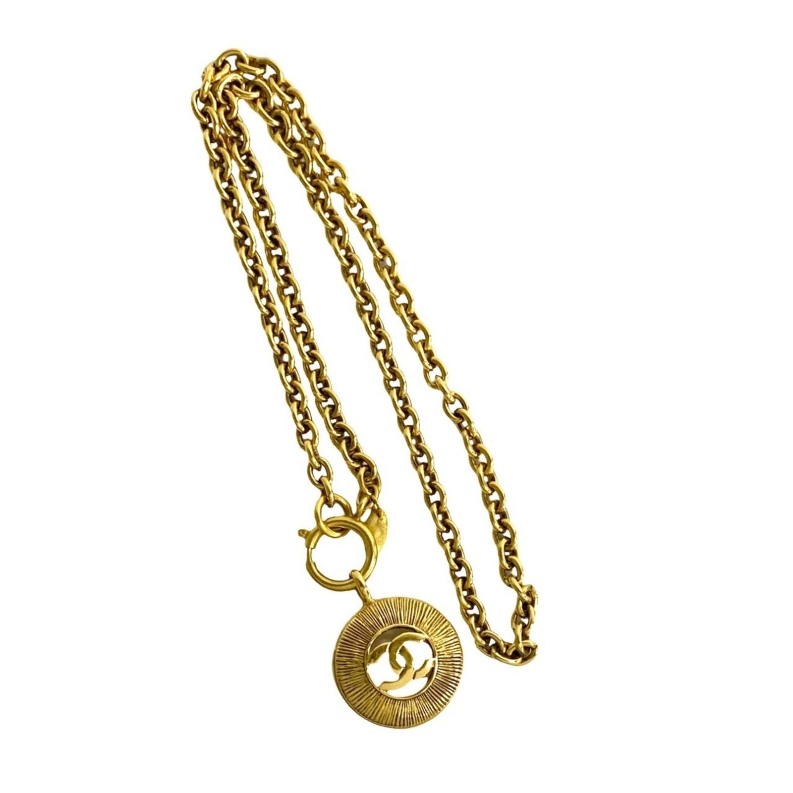 Gold Plated Coco Mark Pendant Necklace by Chanel 55 cm (1 of 6)