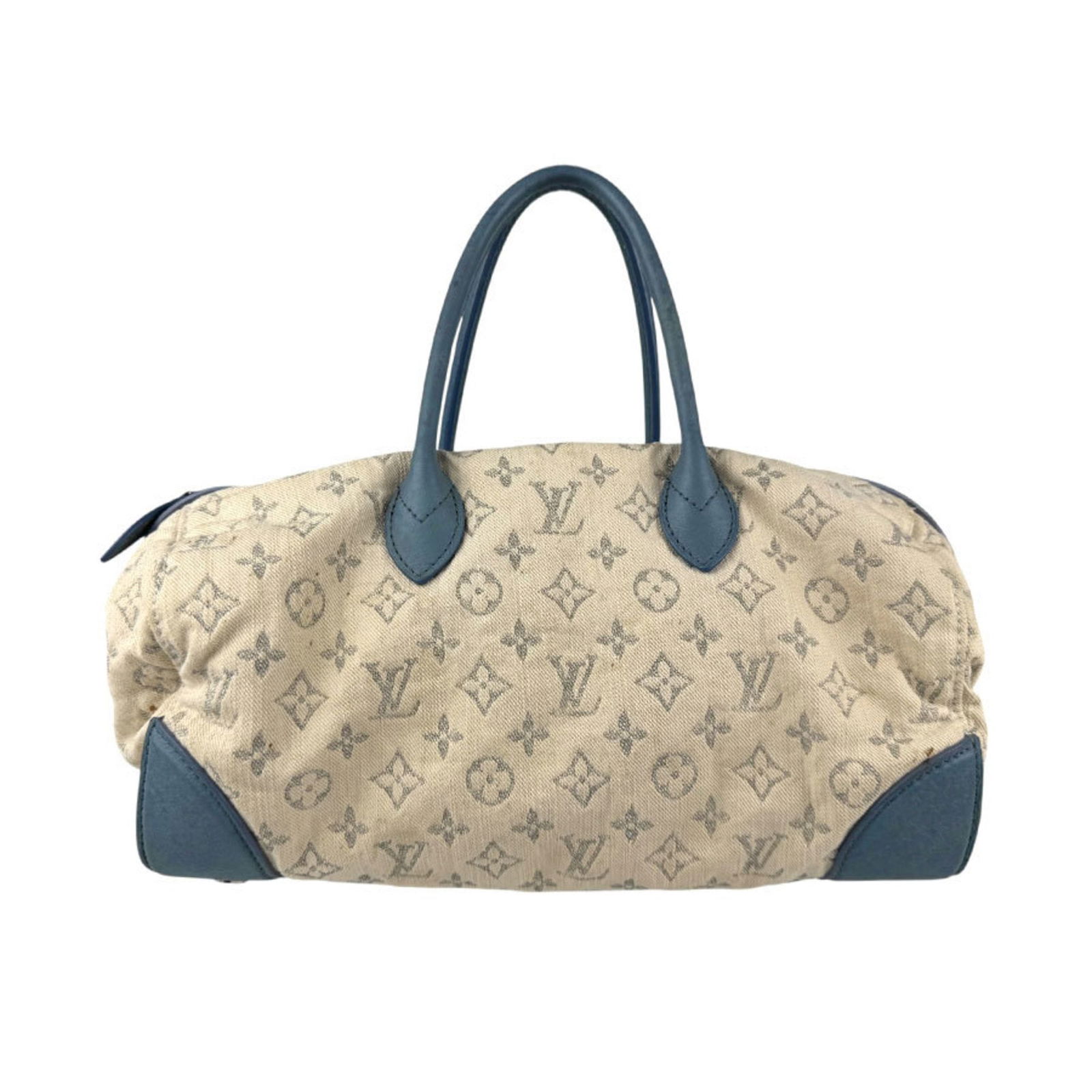 Louis Vuitton Speedy Round White Canvas Handbag France: Louis Vuitton Speedy Round White Canvas Handbag France This Louis Vuitton Speedy Round bag features a white canvas exterior and is designed for women. Made in France, the bag shows signs of use with a