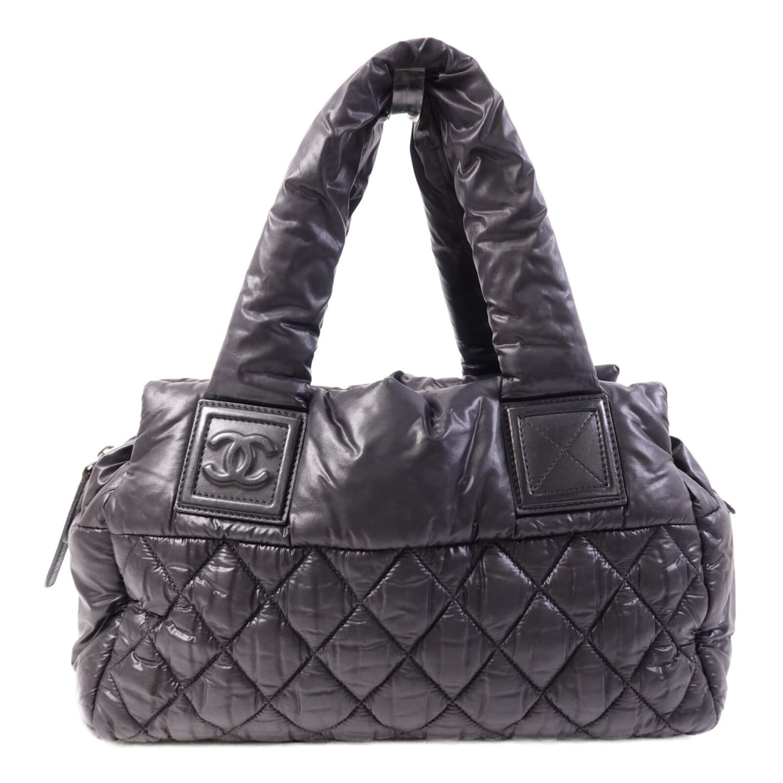 Chanel Coco Cocoon Black Nylon Small Handbag with Silver Tone CC (1 of 14)