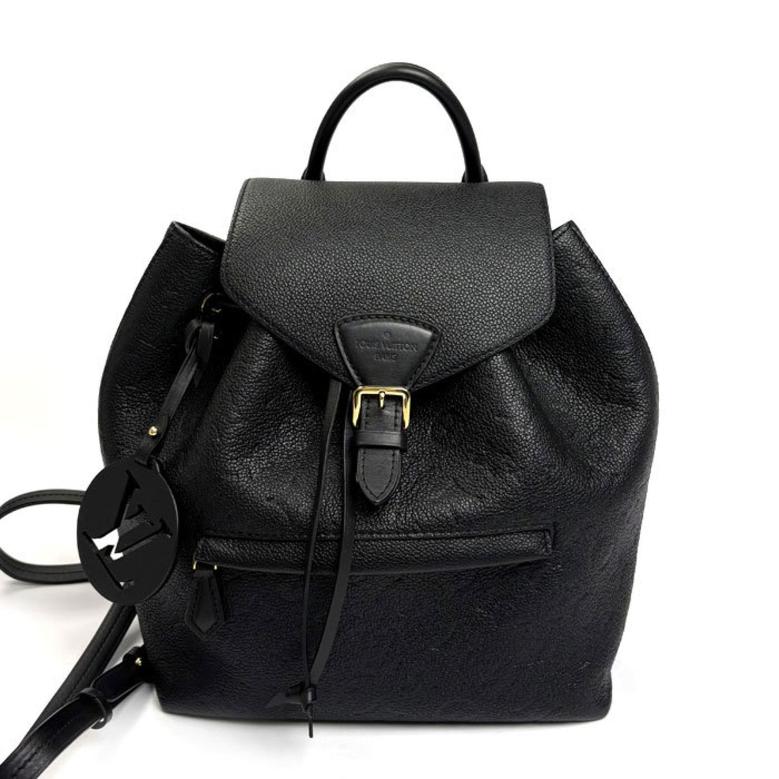 Black Canvas Montsouris Backpack by Louis Vuitton France: Black Canvas Montsouris Backpack by Louis Vuitton France This Louis Vuitton Montsouris backpack is crafted from black canvas and features a classic design. Made in France, it is designed for women and