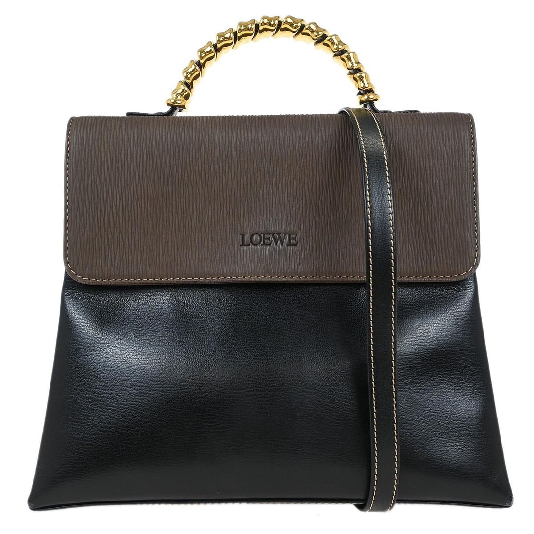 Loewe Black Leather Velasquez 2way Handbag Top Handle (1 of 10)