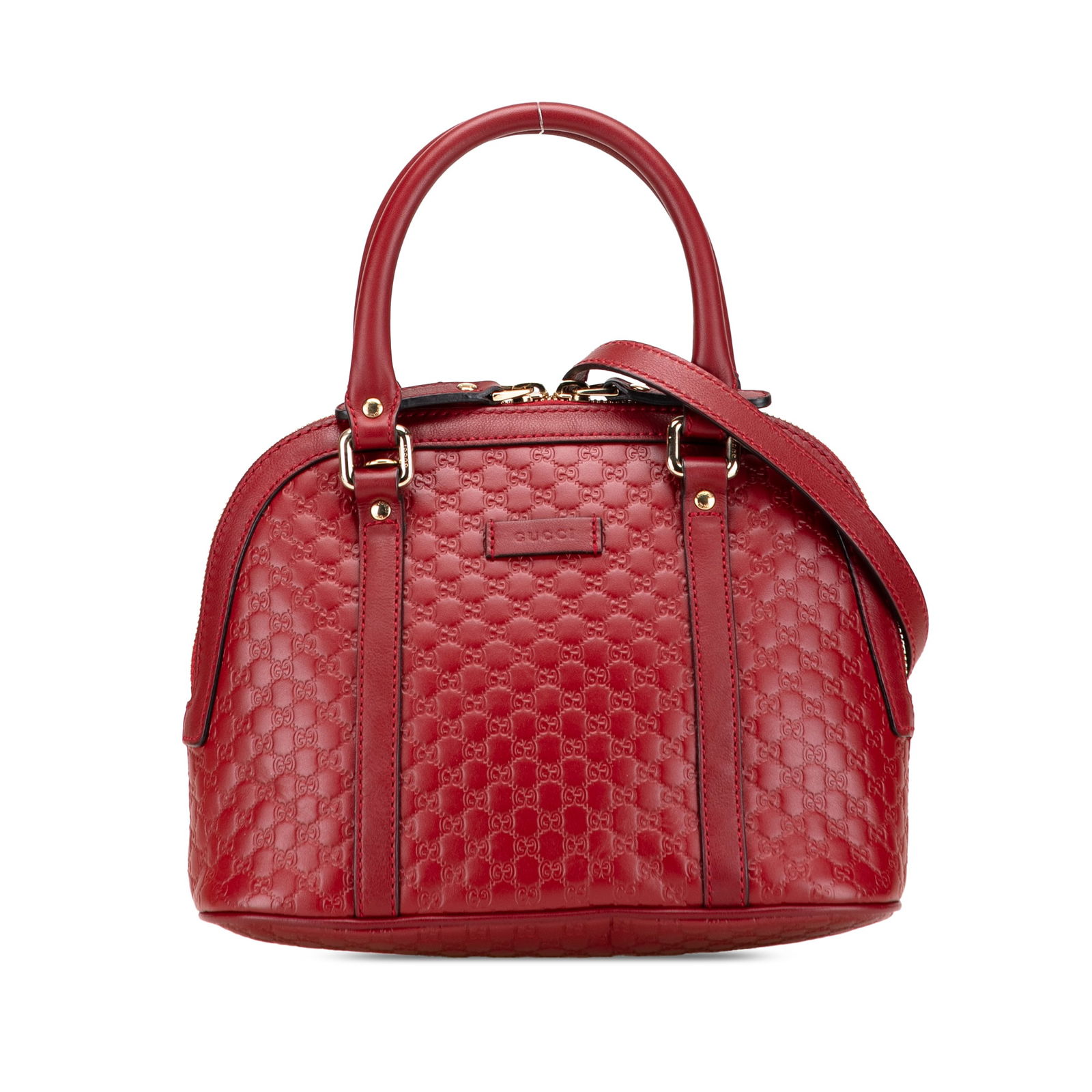 Gucci Mini Microguccissima Dome Satchel Red Leather Handbag: Gucci Mini Microguccissima Dome Satchel Red Leather Handbag The Gucci Mini Microguccissima Dome Satchel is a stylish and practical accessory featuring an embossed leather body with a vibrant red finis