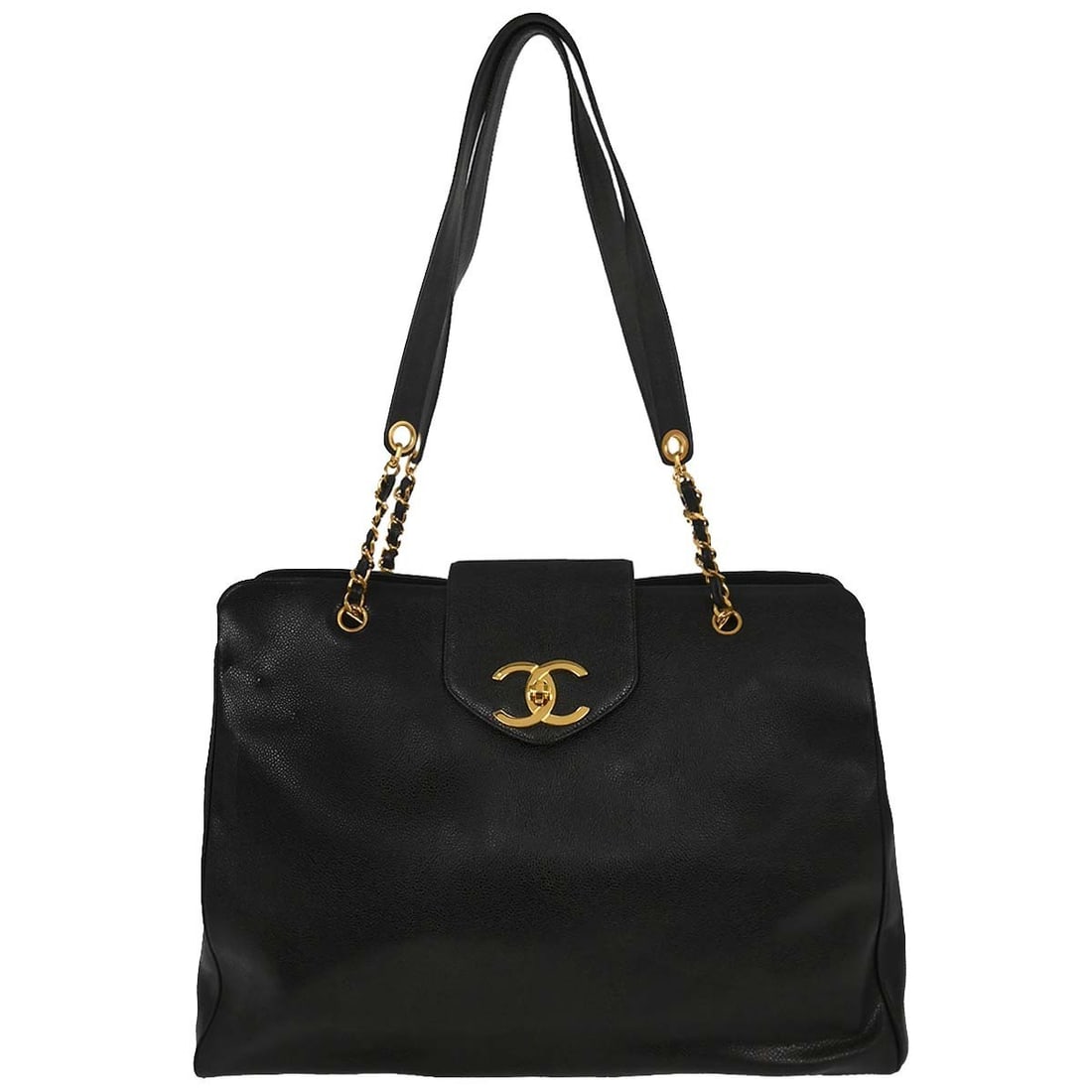 Chanel Black Calfskin Supermodel Tote Shoulder Bag Italy (1 of 10)