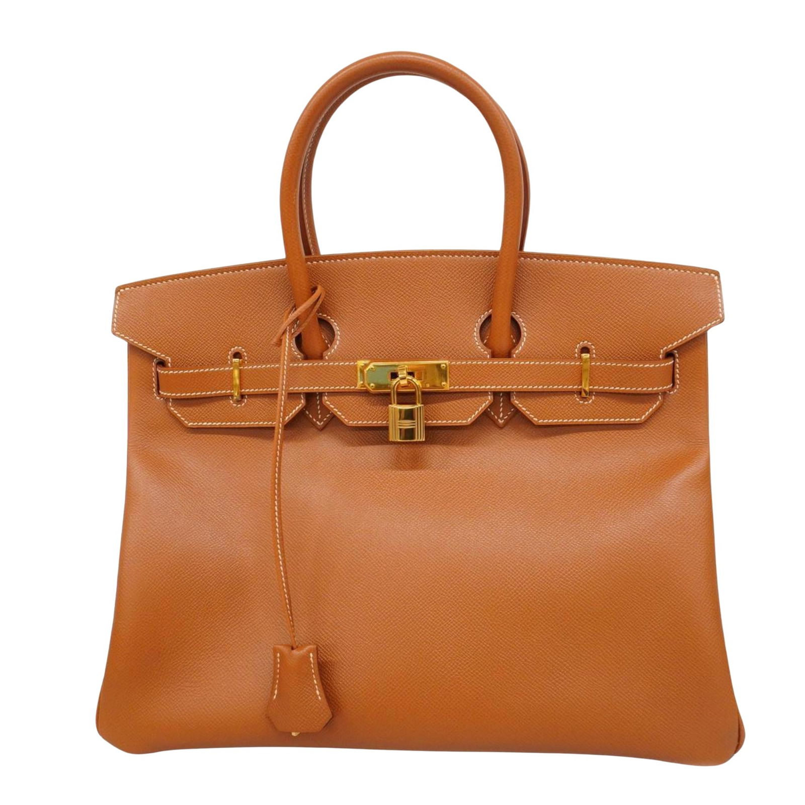 Brown Leather Hermes Birkin 35 Bag with 25cm x 36cm x 18cm Dimensions (1 of 13)
