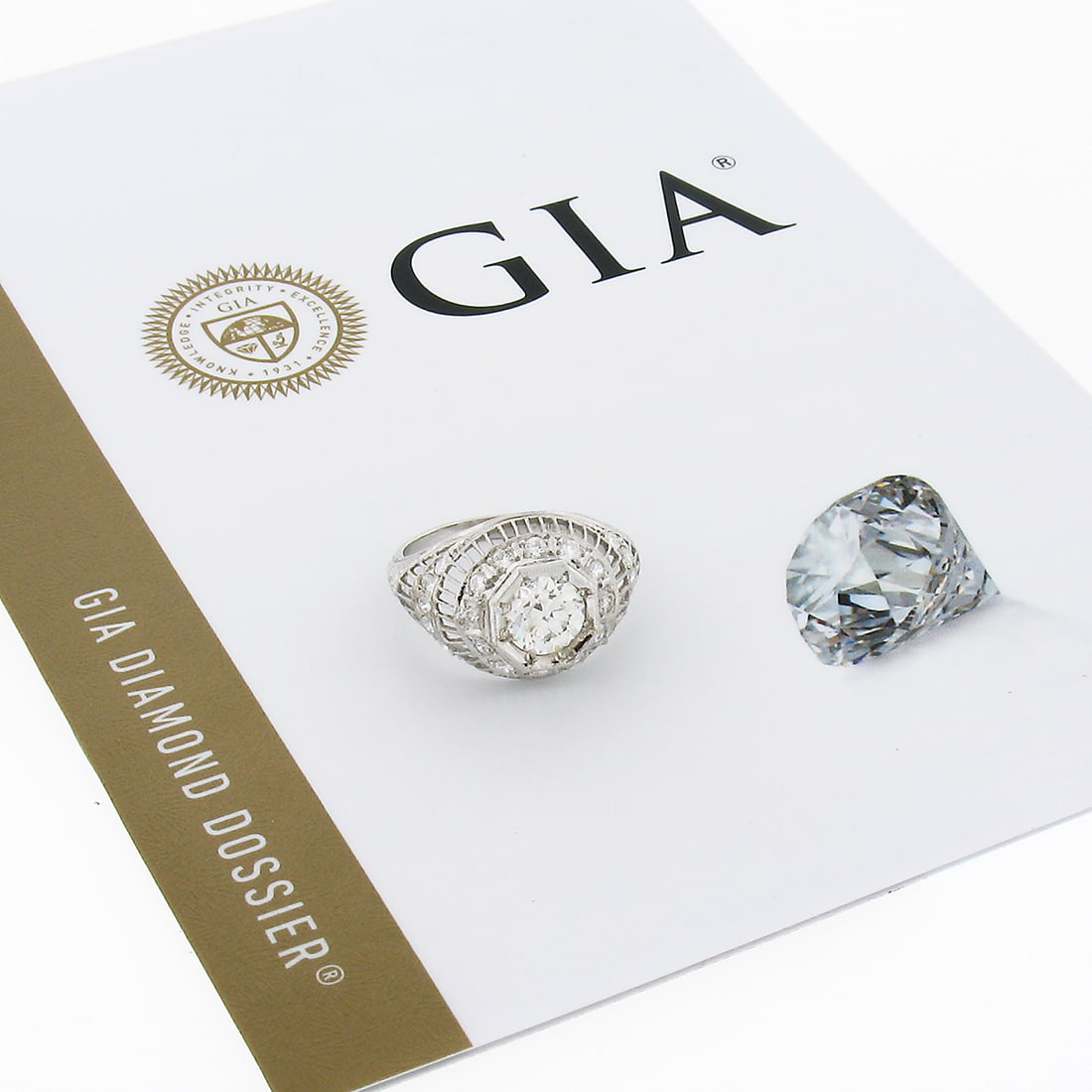 Vintage Platinum 1.21ct GIA Old European Diamond Engagement Ring: Vintage Platinum 1.21ct GIA Old European Diamond Engagement Ring This exquisite Vintage Platinum Engagement Ring features a stunning 1.21ctw of GIA certified Old European Cut diamonds, making it a per