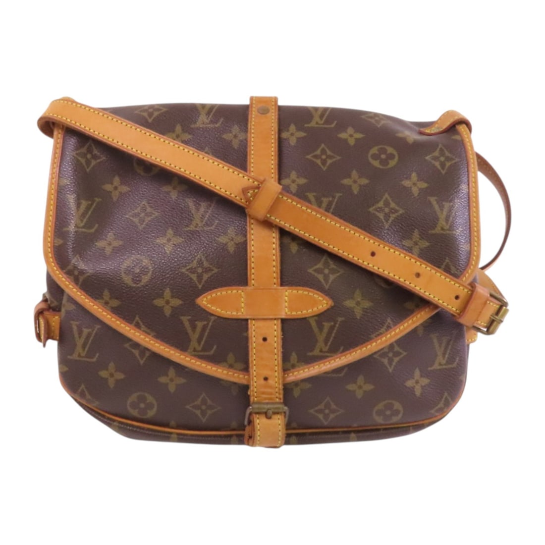 LOUIS VUITTON Saumur 30 Brown Monogram Shoulder Bag M42256 (1 of 18)