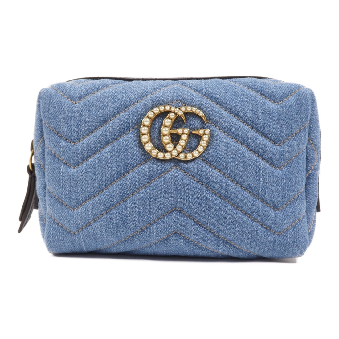 GUCCI GG GHW Denim Pouch 476165 Blue Made in Italy: GUCCI GG GHW Denim Pouch 476165 Blue Made in Italy Elevate your accessory collection with this chic GUCCI GG GHW Pouch in denim blue. Crafted from durable denim, this stylish pouch features a vibrant