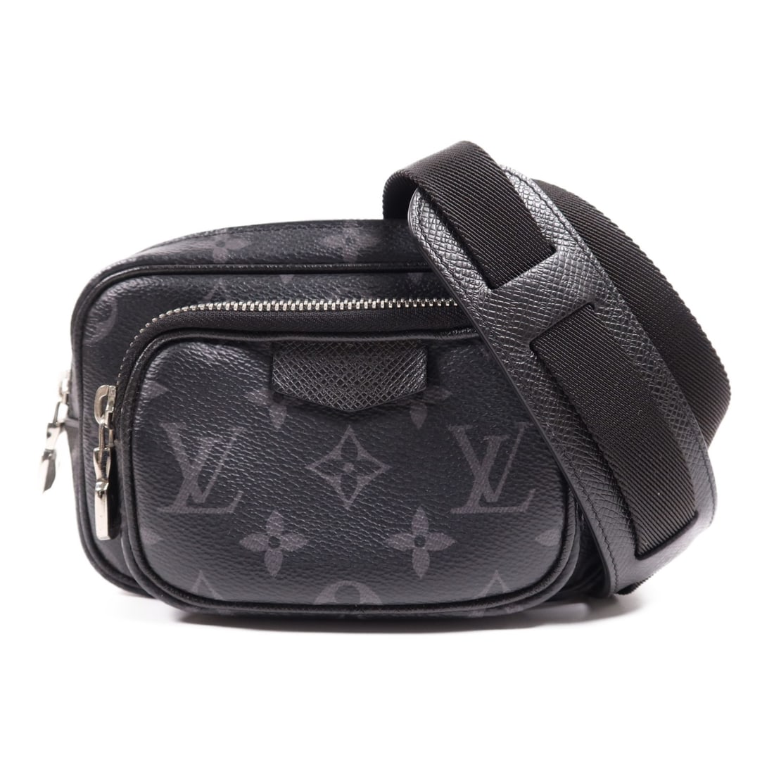 LOUIS VUITTON Taigalama Black Waist Bag M30755 PVC Canvas: LOUIS VUITTON Taigalama Black Waist Bag M30755 PVC Canvas Introducing the Louis Vuitton LV Outdoor Pochette Waist Bag, a stylish and functional accessory perfect for on-the-go needs. Crafted from dura