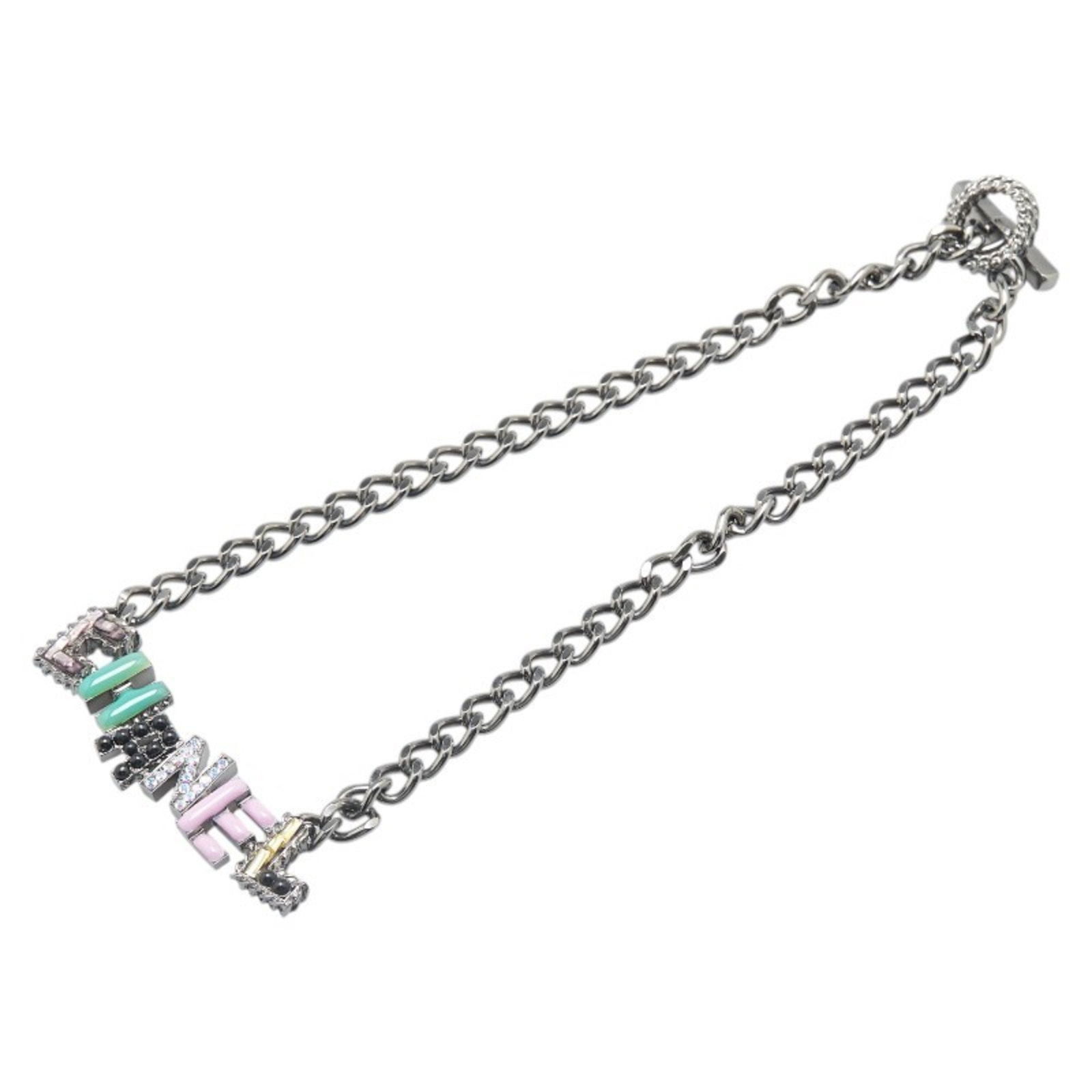 Silver Tone Metal Pendant Necklace by Chanel for Women: Silver Tone Metal Pendant Necklace by Chanel for Women This Chanel necklace features a silver-tone metal design with a pendant. It is suitable for women and showcases a neck circumference of 42.5 cm (