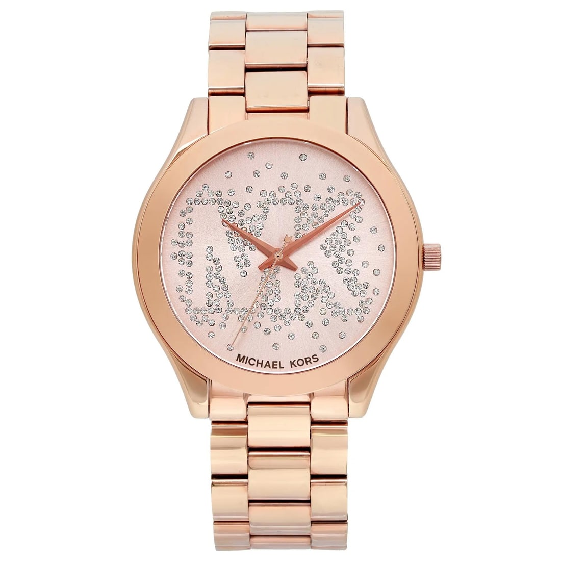 Michael Kors Slim Runway 42mm Rose Gold Quartz Ladies Watch MK3591: Michael Kors Slim Runway 42mm Rose Gold Quartz Ladies Watch MK3591 Elevate your style with the Michael Kors Slim Runway 42mm Steel Rose Dial Ladies Quartz Watch MK3591. This exquisite wristwatch featu