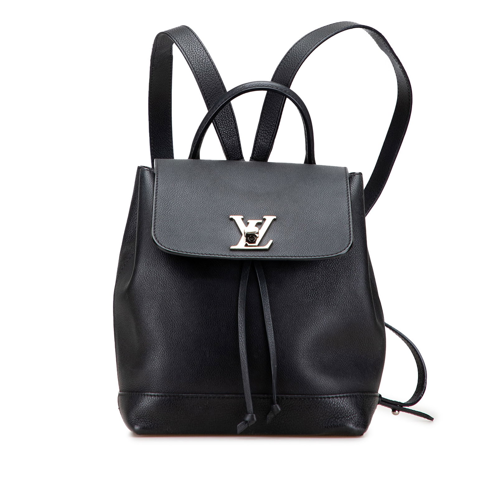 Louis Vuitton Taurillon Lockme Black Leather Backpack: Louis Vuitton Taurillon Lockme Black Leather Backpack The Louis Vuitton Taurillon Lockme Backpack combines elegance and practicality with its sleek black leather construction. It features a rolled top