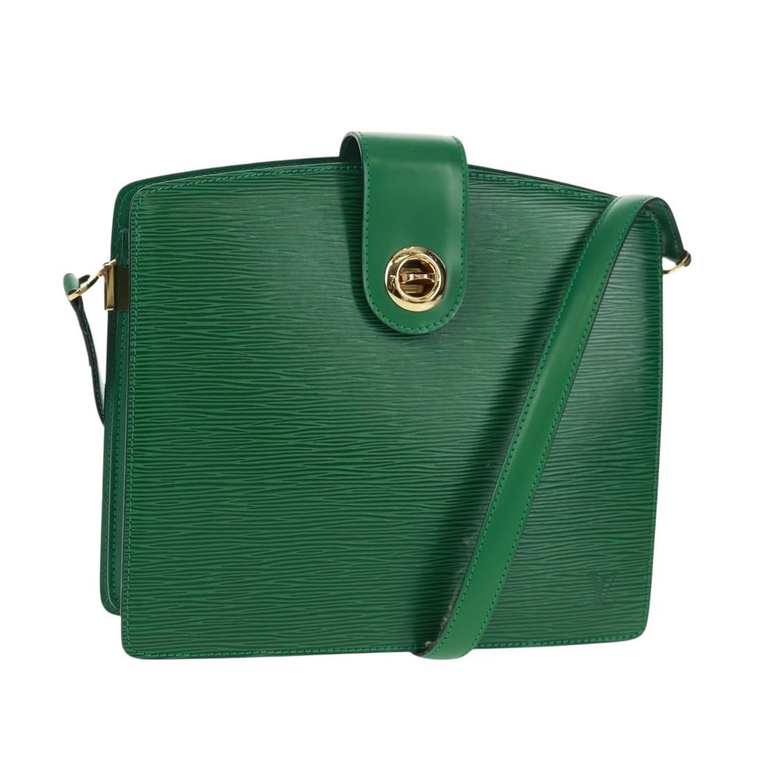 Louis Vuitton Capuchin Green Epi Leather Shoulder Bag M52344 France: Louis Vuitton Capuchin Green Epi Leather Shoulder Bag M52344 France This Louis Vuitton Capuchin shoulder bag features the brand's signature Epi leather in green. The bag offers a practical design with