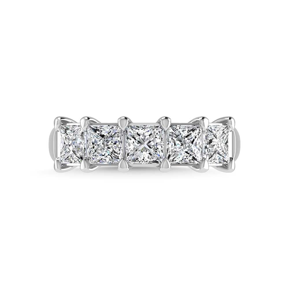 950 Platinum 3/4 CT Tw. Princess Shape Lab Grown Diamond Five Stone Anniversary Band: 950 Platinum 3/4 CT Tw. Princess Shape Lab Grown Diamond Five Stone Anniversary Band Celebrate everlasting love with our stunning Diamond Full Eternity Wedding Band. Crafted in precious metal, this ti