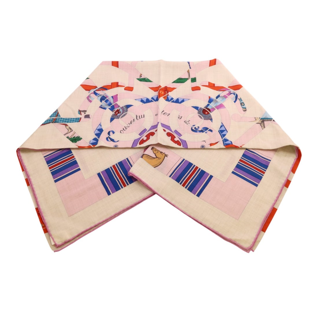 Mors A Jouets 140 Cashmere Silk Shawl in Multicolor Beige and Pink (1 of 13)