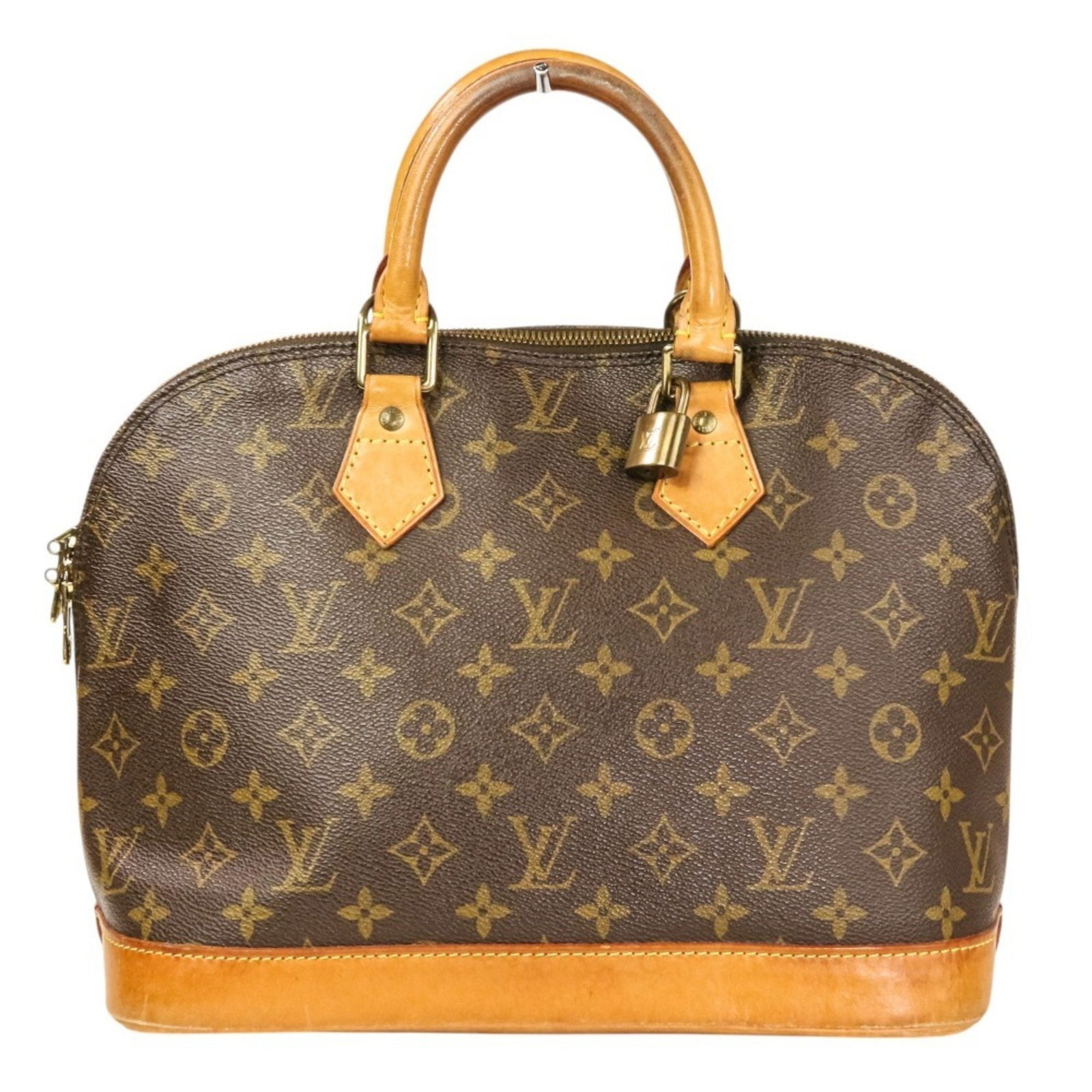 Louis Vuitton Alma brown canvas handbag 24cm x 30cm x 16.5cm: Louis Vuitton Alma brown canvas handbag 24cm x 30cm x 16.5cm Louis Vuitton Alma handbag crafted from brown canvas, designed for women. The bag is in good condition with visible signs of use including