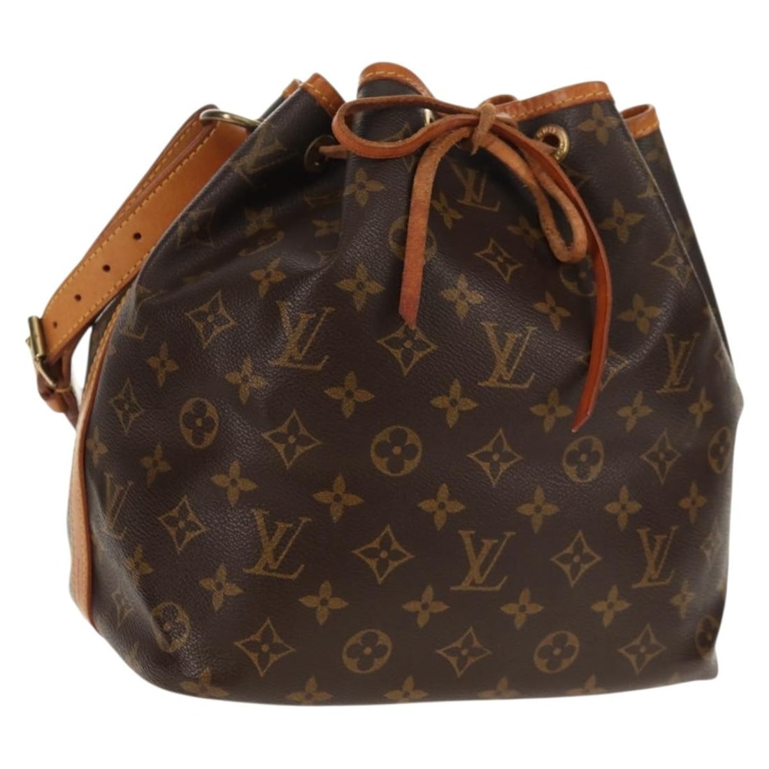 Louis Vuitton Monogram Canvas Petit Noe Shoulder Bag M42226 with Dust Bag: Louis Vuitton Monogram Canvas Petit Noe Shoulder Bag M42226 with Dust Bag This Louis Vuitton Petit Noe shoulder bag features the iconic Monogram canvas exterior, offering a classic and timeless look.