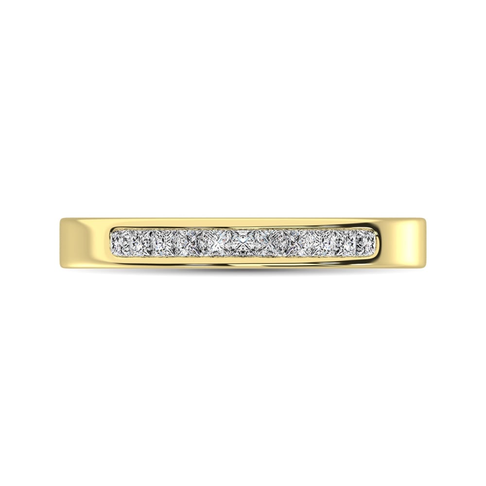 14K Yellow Gold 1/2 Ct.Tw. Diamond Ladies Machine Band: 14K Yellow Gold 1/2 Ct.Tw. Diamond Ladies Machine Band A Simple And Sophisticated Band Crafted In 14K And Set With Diamonds. This Wedding Ring Band Is A Thoughtful Symbol Of Your Marriage Commitment.