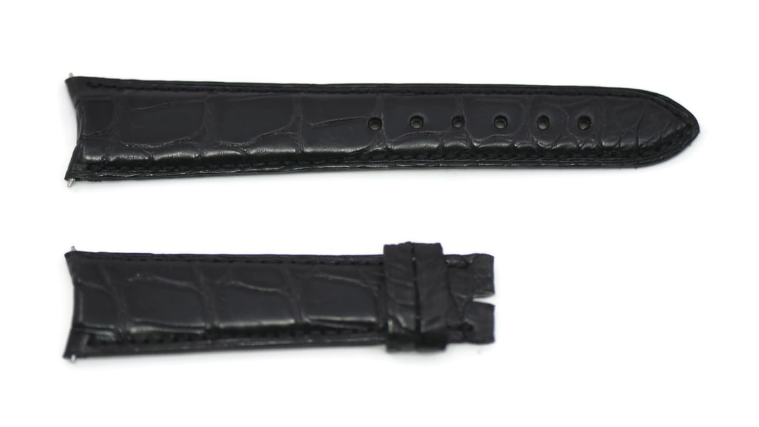 Pierre Kunz 20mm Authentic Black Leather Watch Strap (1 of 2)