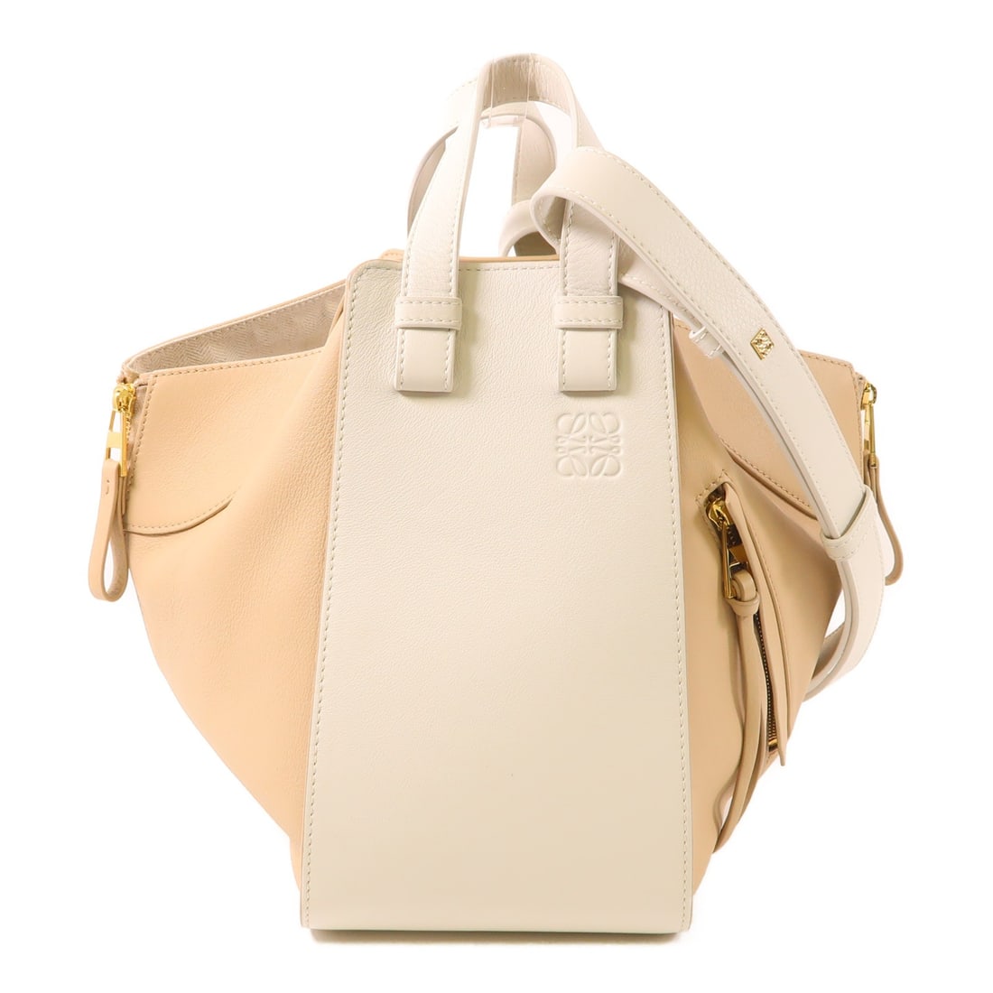 LOEWE Hammock Small 2 Way Shoulder Bag White Calfskin Leather (1 of 13)