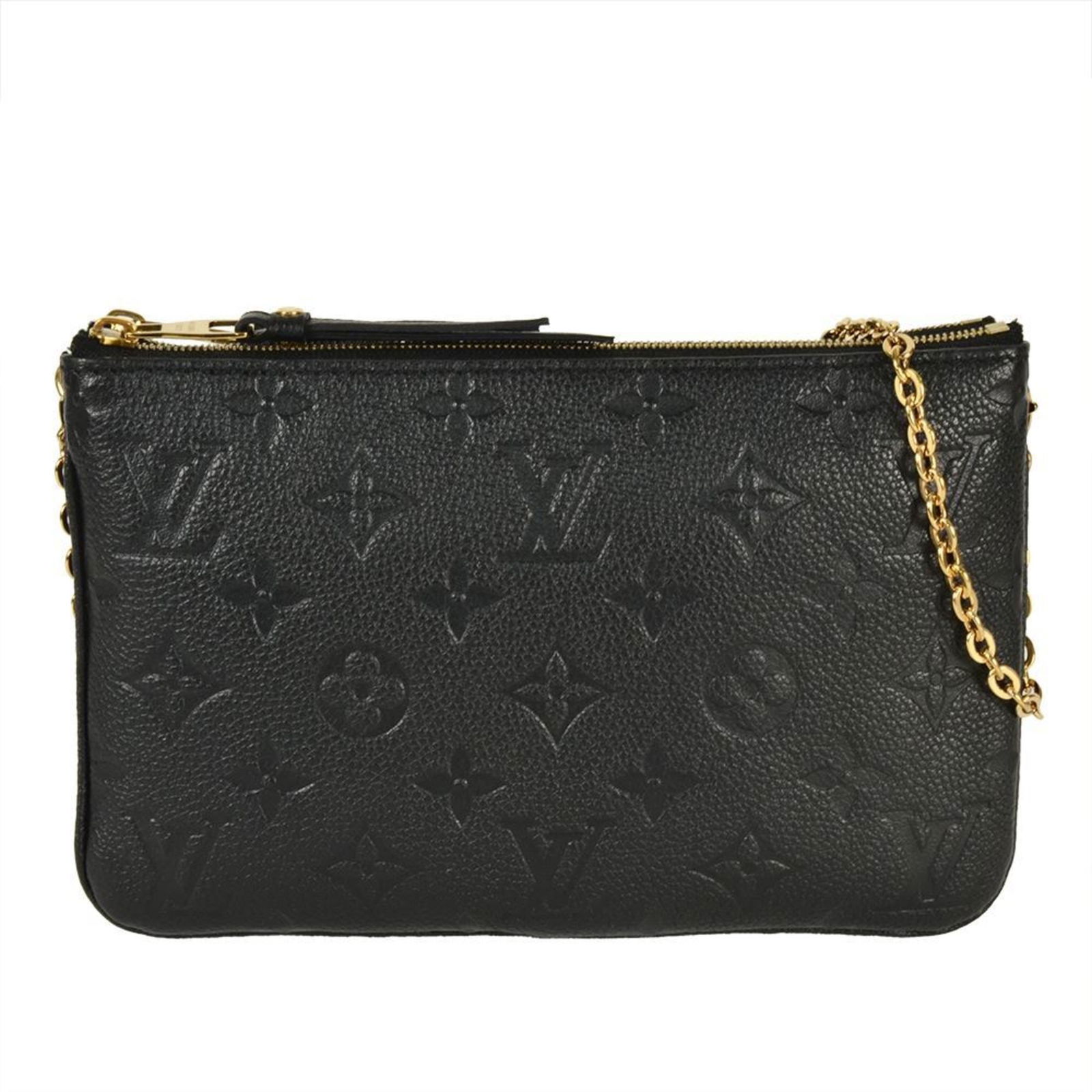 Black Leather Double Zip Handbag by Louis Vuitton: Black Leather Double Zip Handbag by Louis Vuitton This Louis Vuitton Double Zip is crafted from black leather and features a functional double zip design. The bag is made for women and was manufacture
