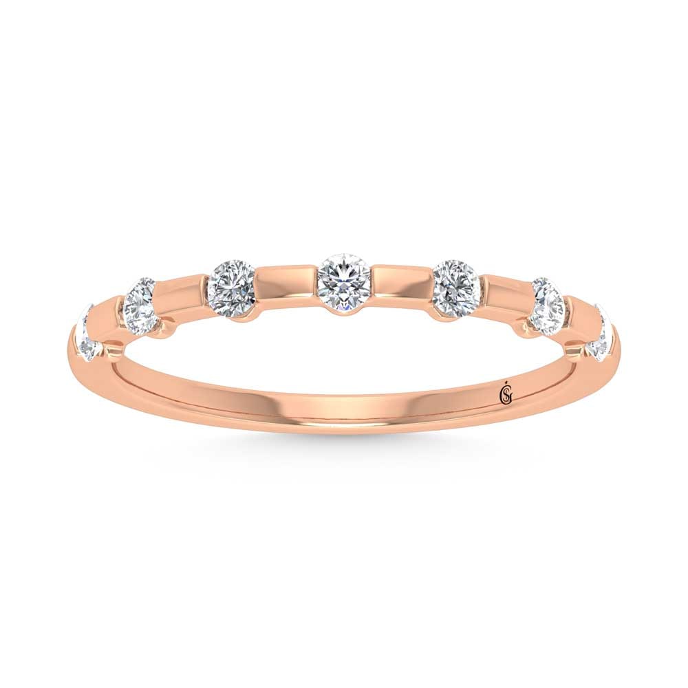 14K Rose Gold Lab Grown Diamond 1/4 Ct.Tw. Stackable Band: 14K Rose Gold Lab Grown Diamond 1/4 Ct.Tw. Stackable Band 14k Rose Gold Stone Color: G-h Stone Clarity: Si This item may take 2-5 weeks for shipping. PLEASE NOTE: Framed, Large, or heavy items do not