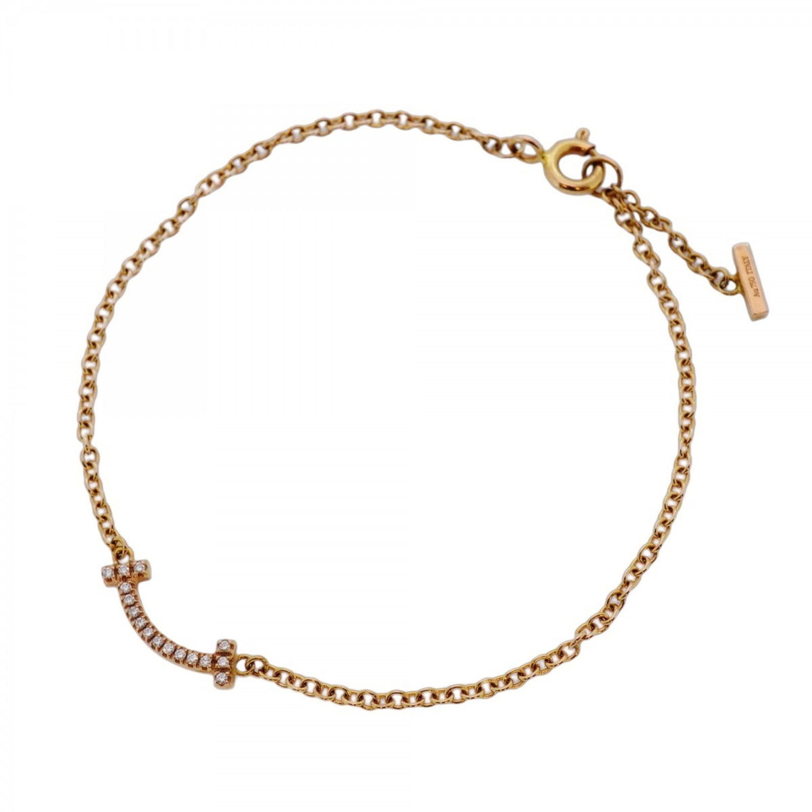 Rose Gold T Smile Bracelet by Tiffany & Co 14.5 cm (1 of 1)