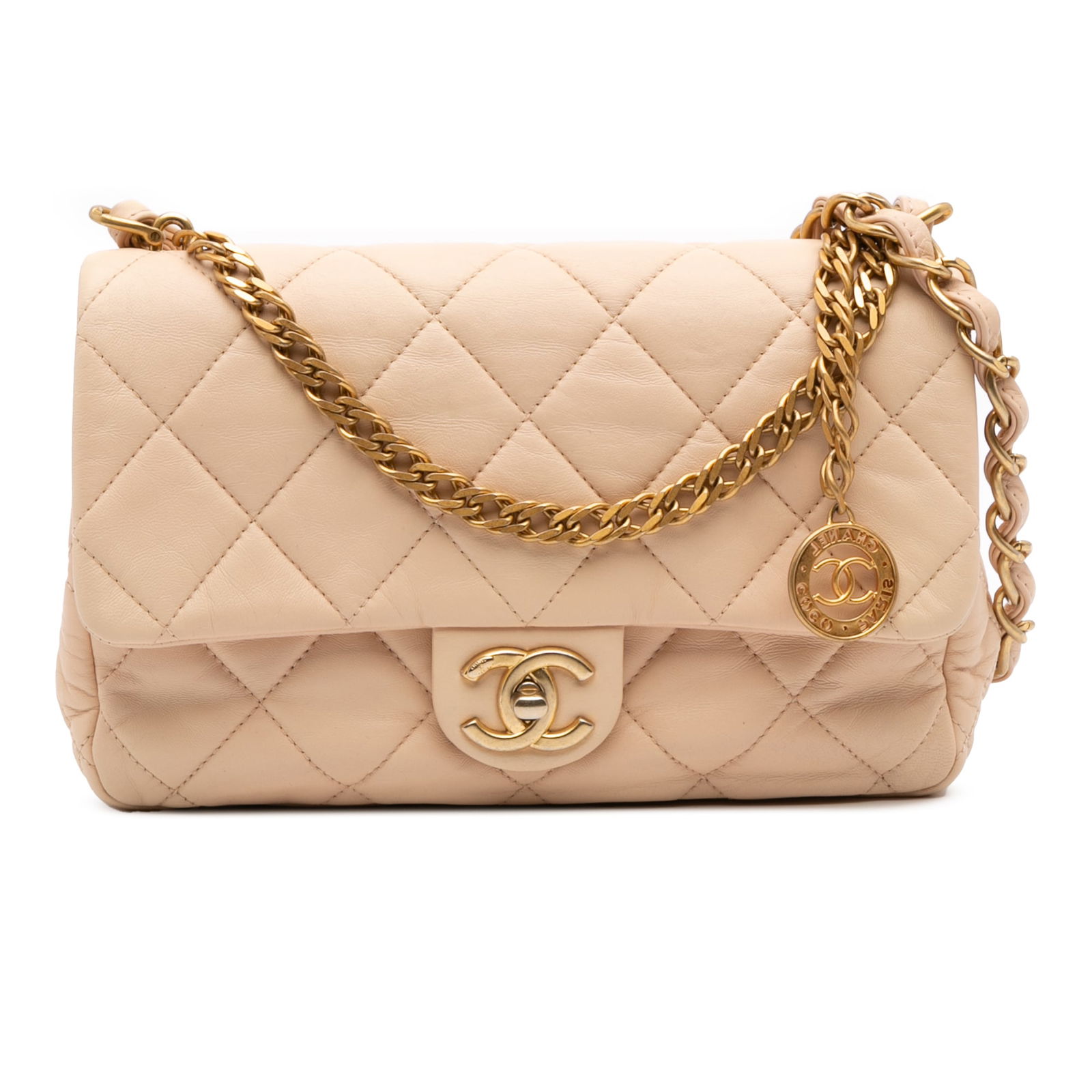 Chanel Quilted Lambskin Jewel Single Flap Bag Brown: Chanel Quilted Lambskin Jewel Single Flap Bag Brown This Chanel Quilted Lambskin Fancy Jewel Single Flap bag is a sophisticated accessory crafted from high-quality quilted leather. It features a class