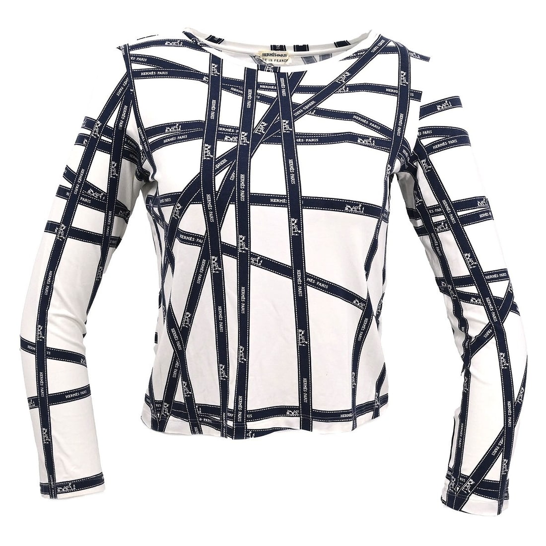 Vintage Hermes White Long Sleeve T-Shirt Casual Style (1 of 11)