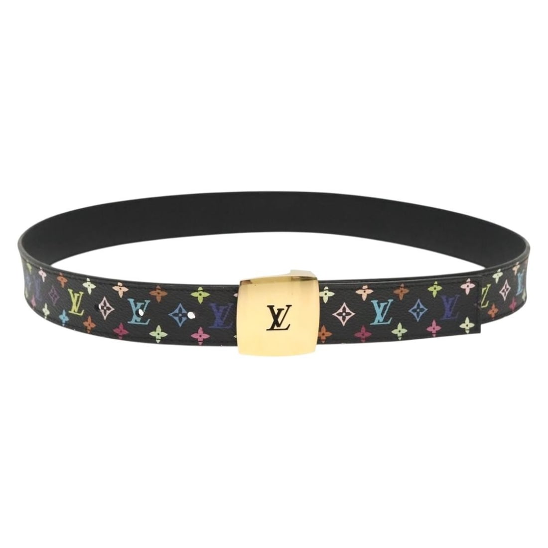 LOUIS VUITTON Multicolor Canvas Ceinture LV Cut Belt Black M6890 (1 of 18)