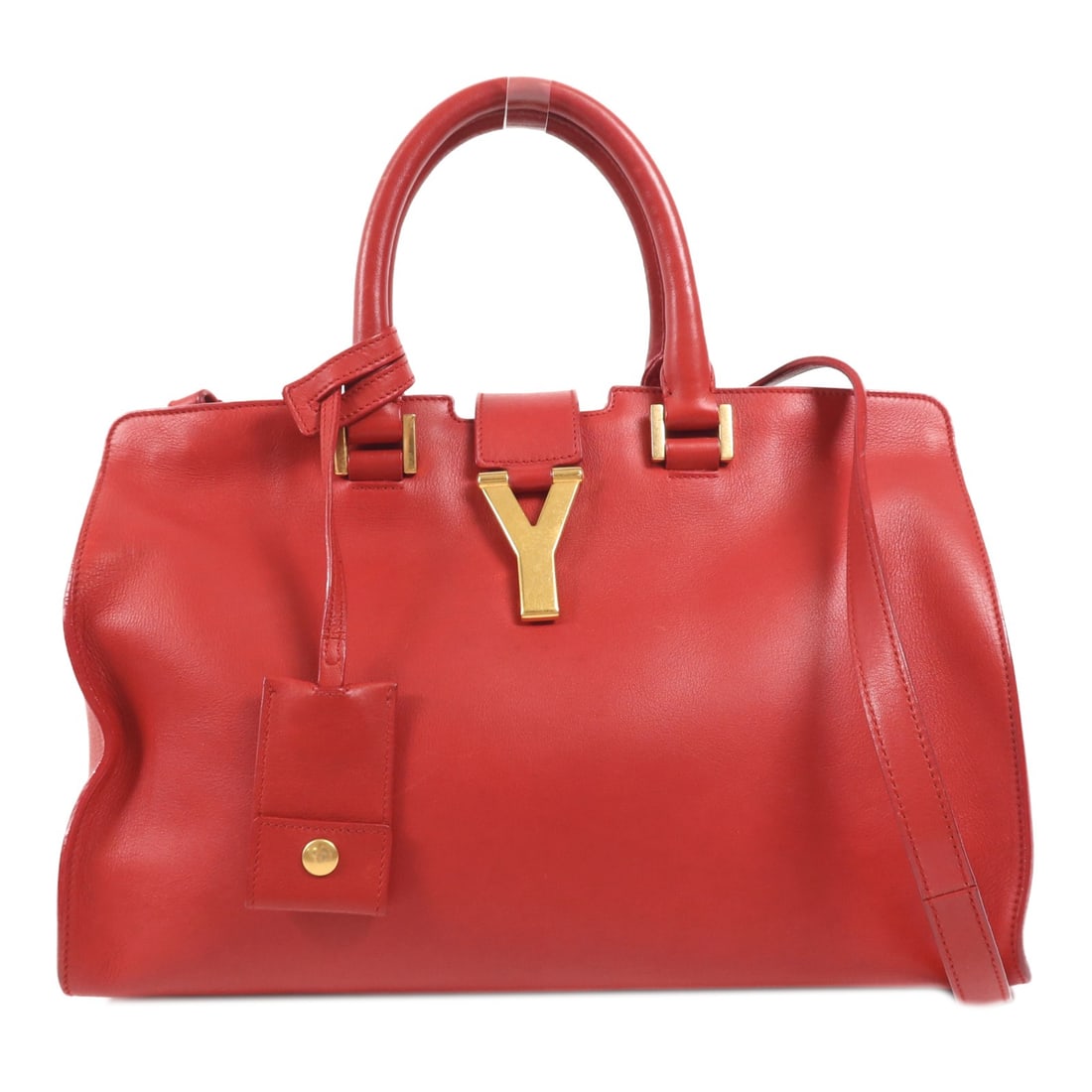 SAINT LAURENT YSL 2 Way Bag Calfskin Leather Red GHW (1 of 18)