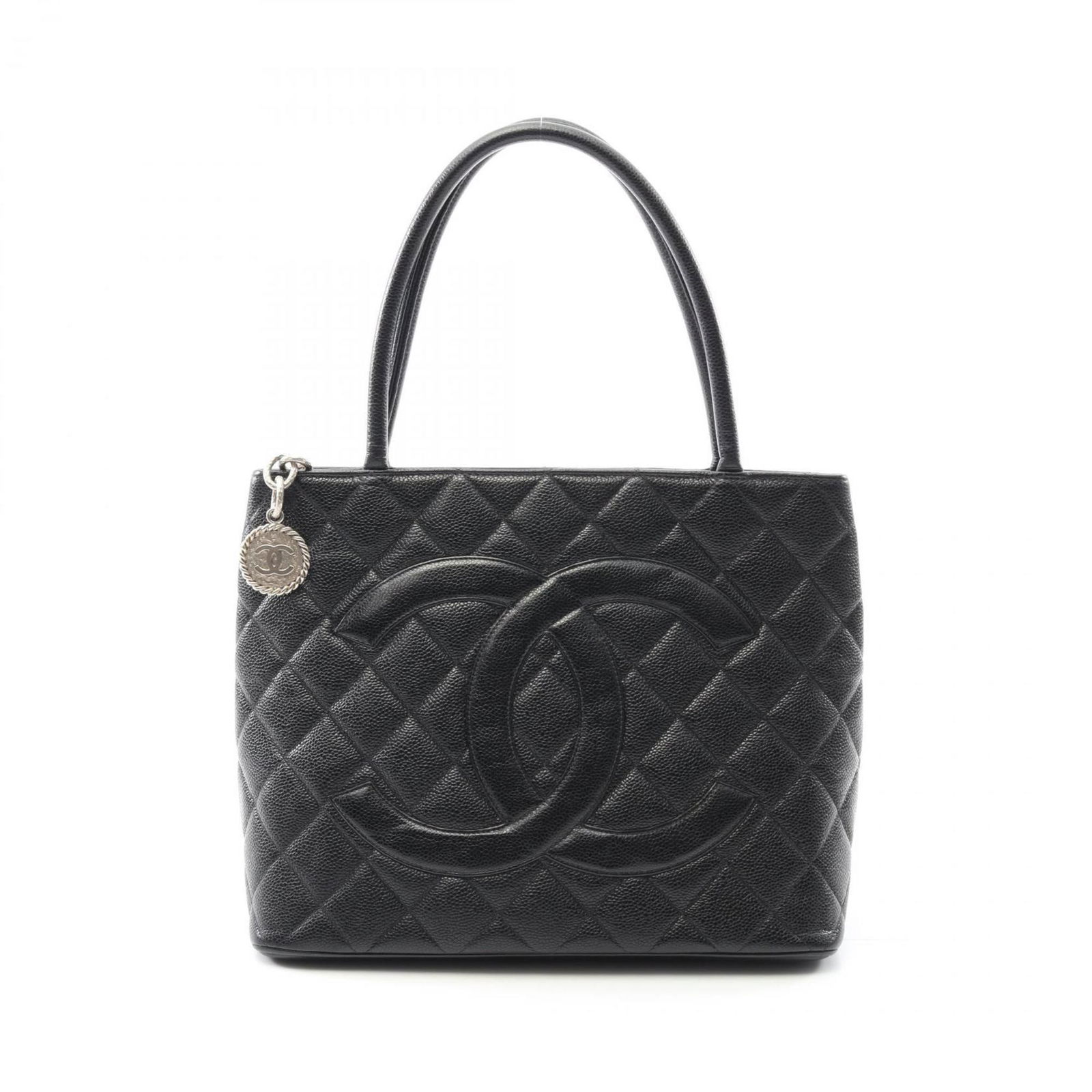 Chanel Medaillon Black Leather Tote Bag France: Chanel Medaillon Black Leather Tote Bag France This Chanel Medaillon handbag features a classic black leather exterior and is designed for women. The bag is made in France and measures 24cm x 29cm x 1