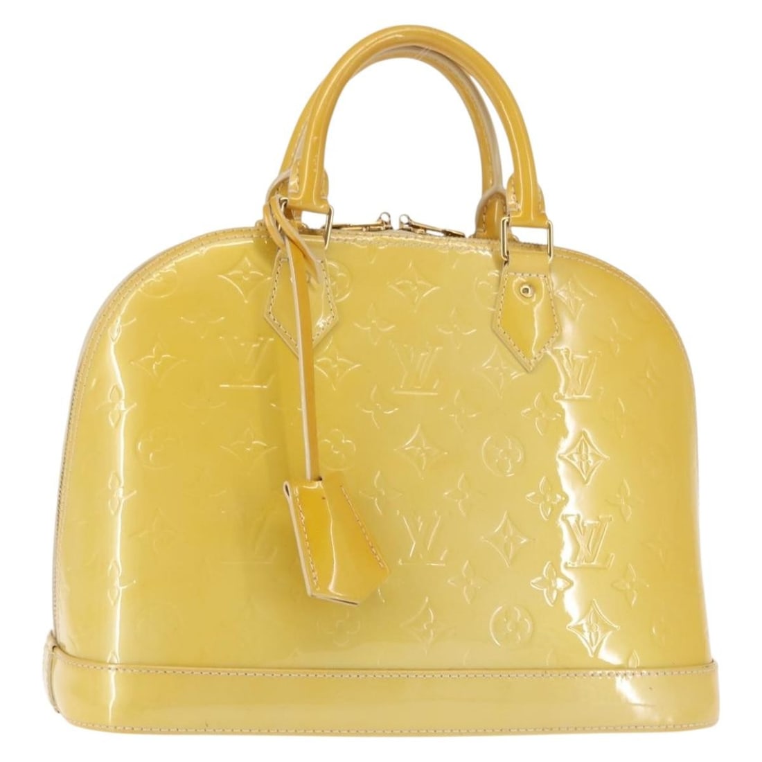 LOUIS VUITTON Monogram Vernis Alma PM Hand Bag Citrin M90101 Auth: LOUIS VUITTON Monogram Vernis Alma PM Hand Bag Citrin M90101 Auth Introducing the LOUIS VUITTON Monogram Vernis Alma PM Hand Bag in a stunning Citrin color. Crafted from high-quality patent leather, t