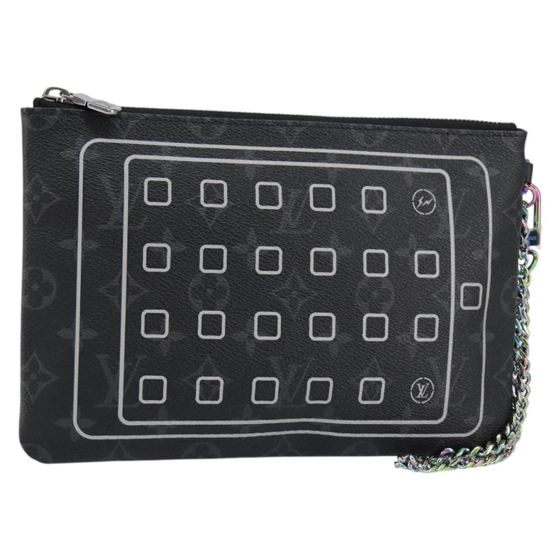 LOUIS VUITTON Monogram Eclipse iPhone Case M64433 with Dust Bag: LOUIS VUITTON Monogram Eclipse iPhone Case M64433 with Dust Bag Presenting the exquisite LOUIS VUITTON Monogram Eclipse Fragment iPhone Case, a perfect blend of style and functionality. Crafted from p