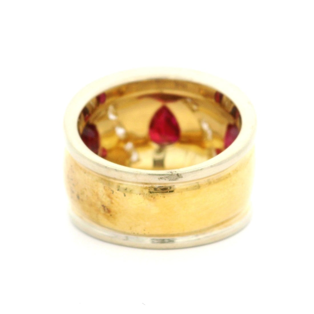 18k Gold 2.98ctw Ruby Diamond Bombe Cigar Cocktail Ring - 4