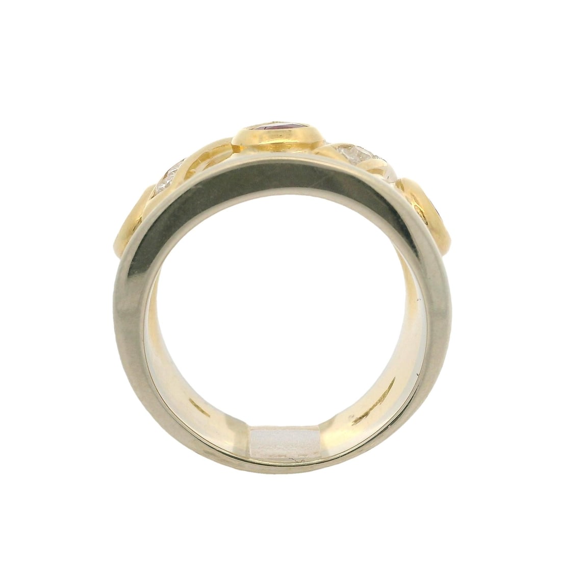 18k Gold 2.98ctw Ruby Diamond Bombe Cigar Cocktail Ring - 8