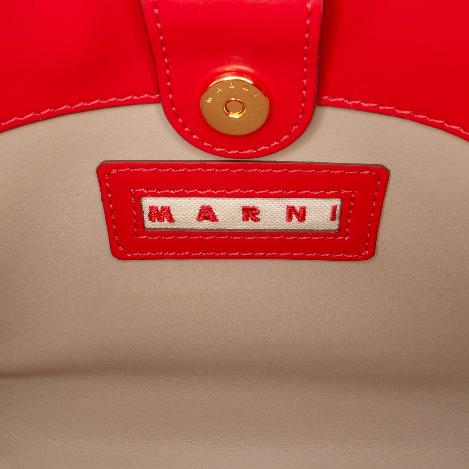 Marni Trunk Reverse Red Leather Crossbody Bag with Adjustable Strap - 5