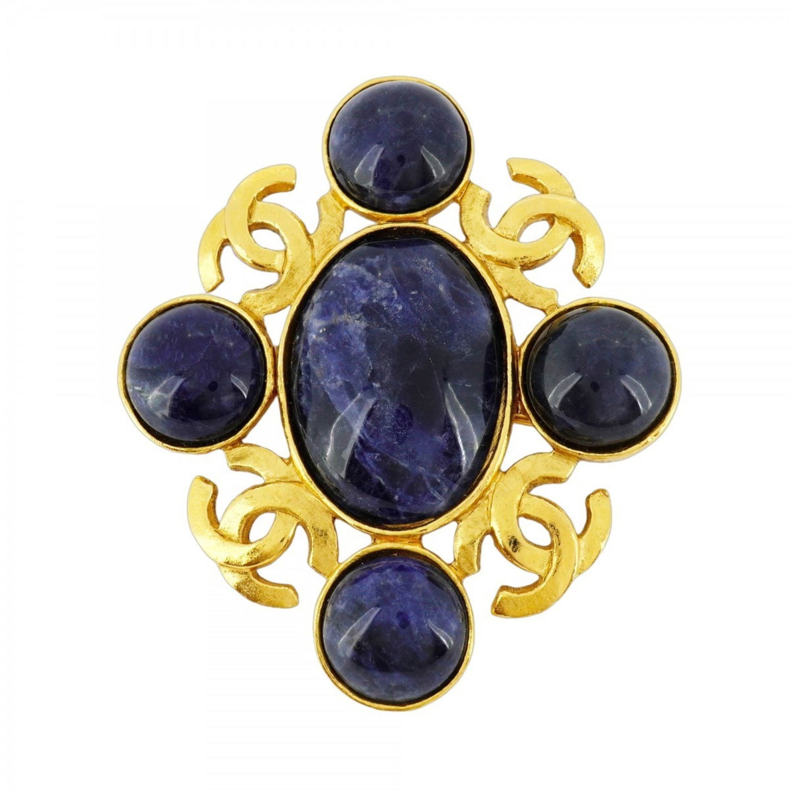 Gold Plated Brooch Chanel Coco Mark Design 5.53cm x 4.79cm (1 of 1)