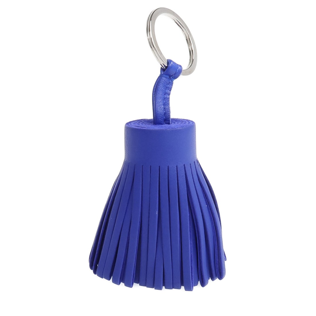 Carmen Blue Lambskin Charm by Hermes Palladium Hardware: Carmen Blue Lambskin Charm by Hermes Palladium Hardware This Hermes Carmen charm is crafted from Milo lambskin leather in a vibrant blue shade. Made in France, it is in pristine, un-used condition and